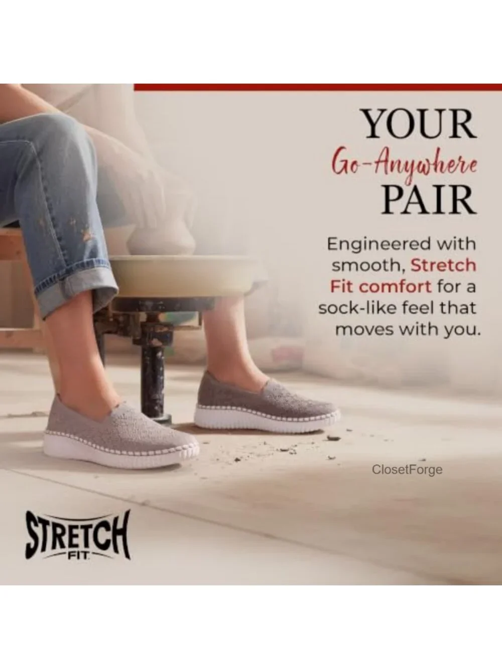 Slip On Fashion Sneakers with Air-Cooled Memory Foam